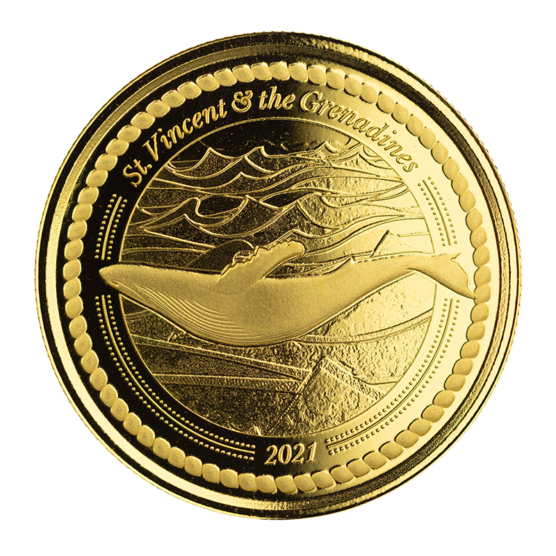 Image for EC8 St. Vincent & the Grenadines Humpback Whale 1 oz Gold Coin (2021) from TD Precious Metals